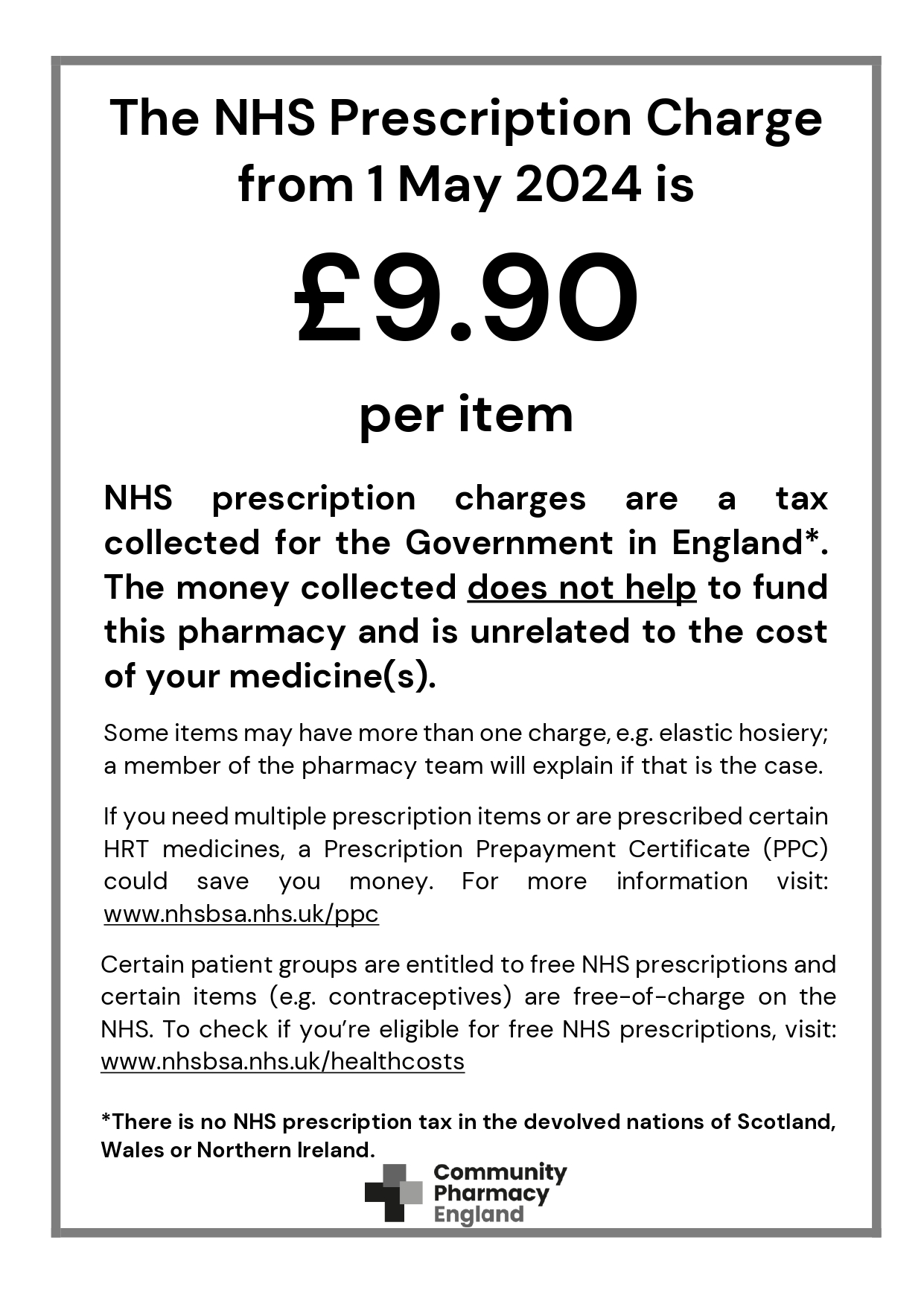 Prescription charges